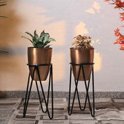 MODERN GEO METAL PLANTER STAND