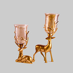 Majestic Deer Candle Holder Set