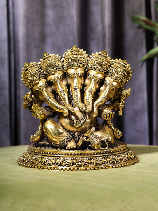 SuperFine Brass Panchmukhi Ganesha