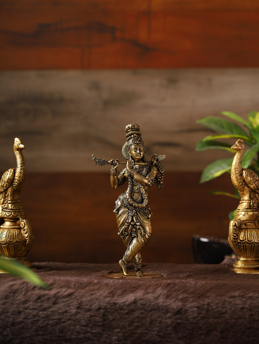 SuperFine Brass Krishna With Bansuri