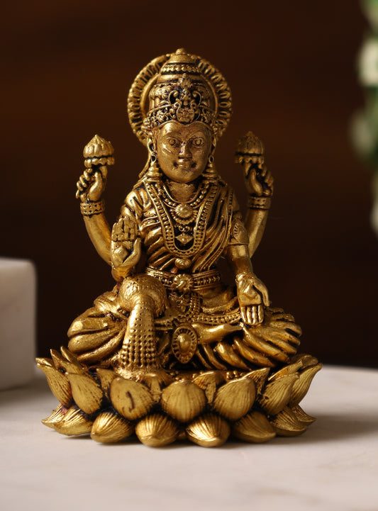SuperFine Brass Lakshmi Idol 3''