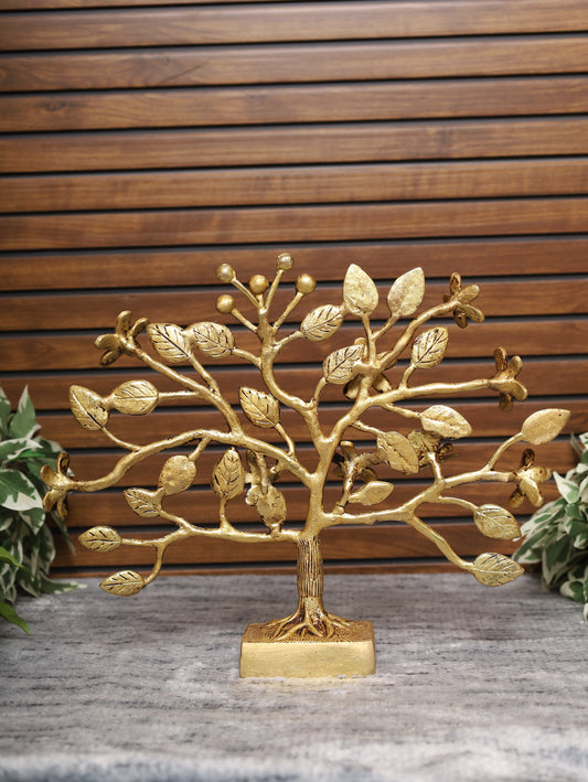 Golden Bloom Brass Tree Sculpture