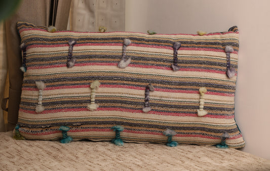 Candy Stripe Boho Cushion Cover(25x14)