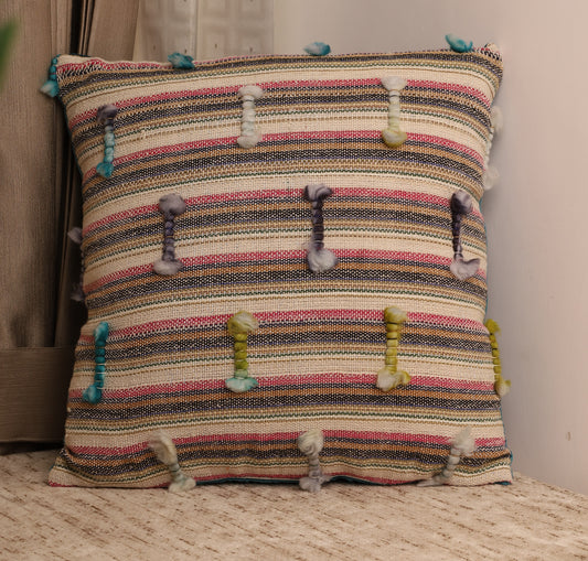 Candy Stripe Boho Cushion Cover(16x16)