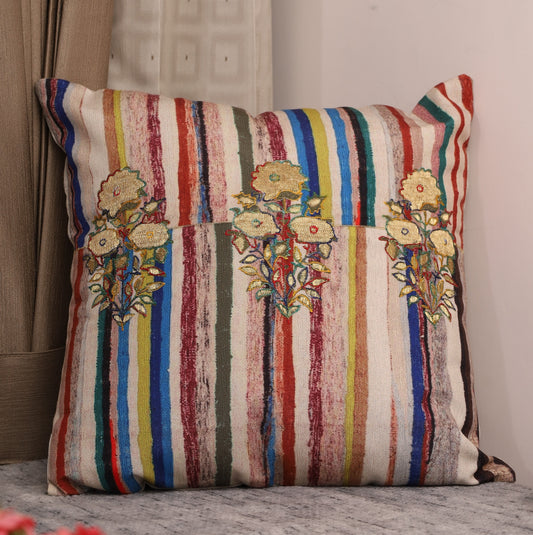 Botonical  stripes Elegance Cushion Cover(16x16)