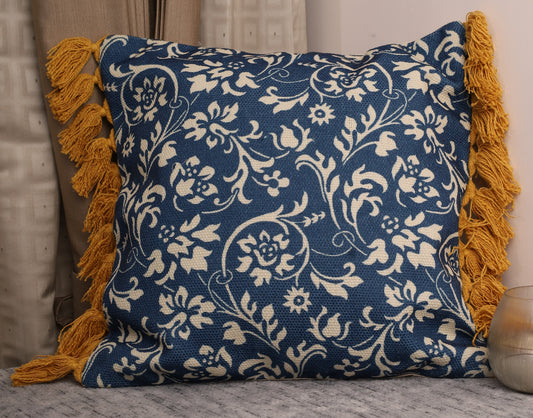 Royal Indigo Bloom Cushion Cover(20x20)