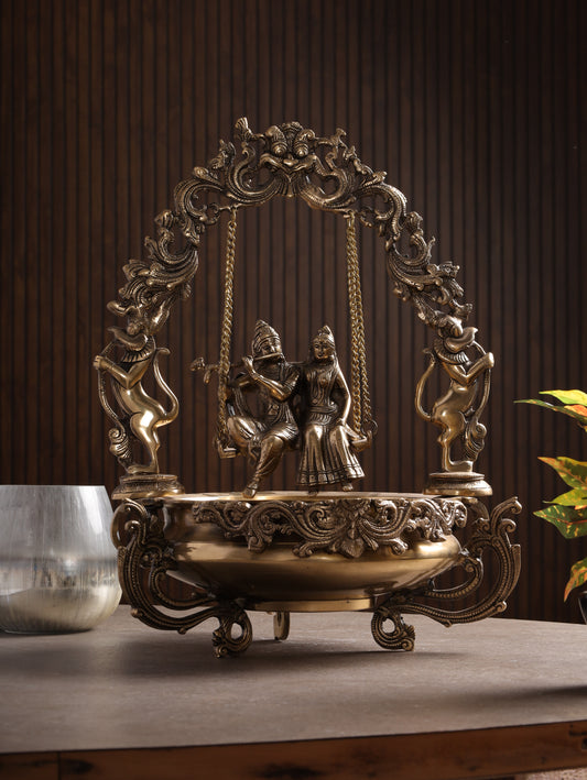Brass Swinging Radha Krishna with Urli