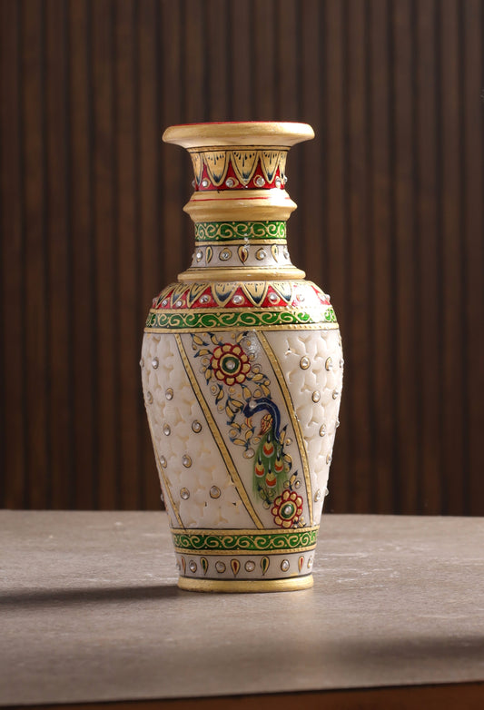 Handcrafted Royal Blossom Vase with red flower