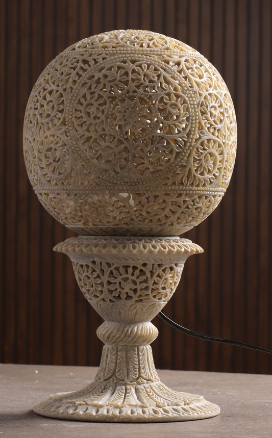 Celestial Carved Marble Lamp 15''