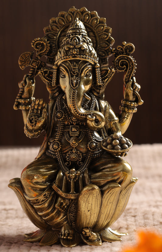 Superfine Brass Ganesh Ji Idol4''