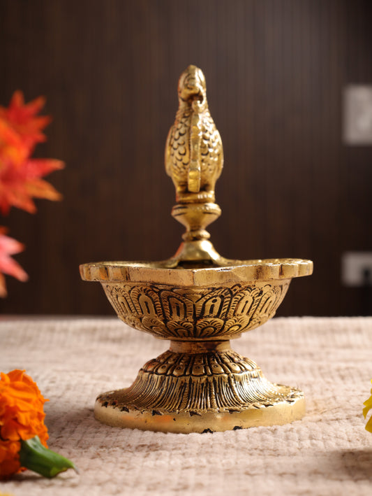Peacock Glory Brass Diya
