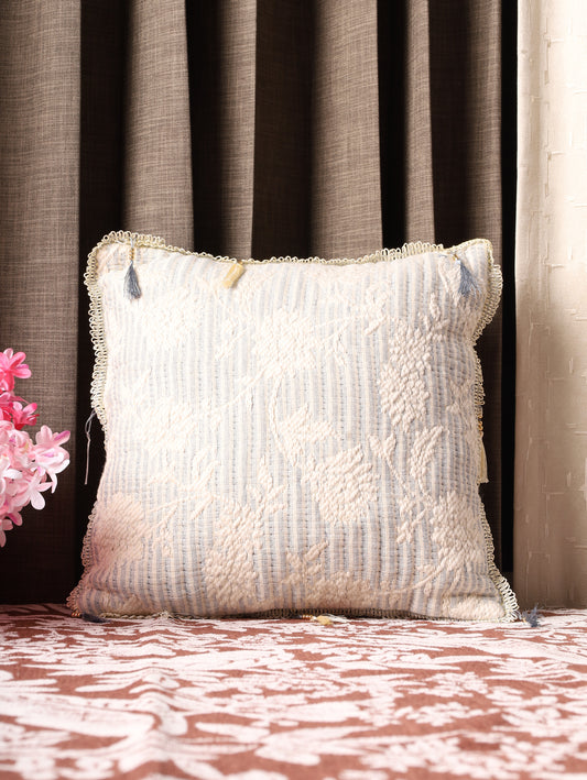 Floral Mist Embroidered Cushion Cover(16x16)
