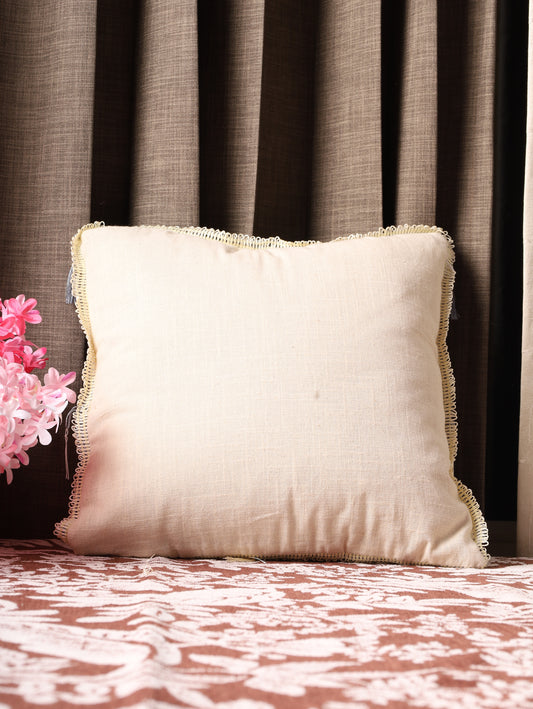 Floral Mist Embroidered Cushion Cover(16x16)